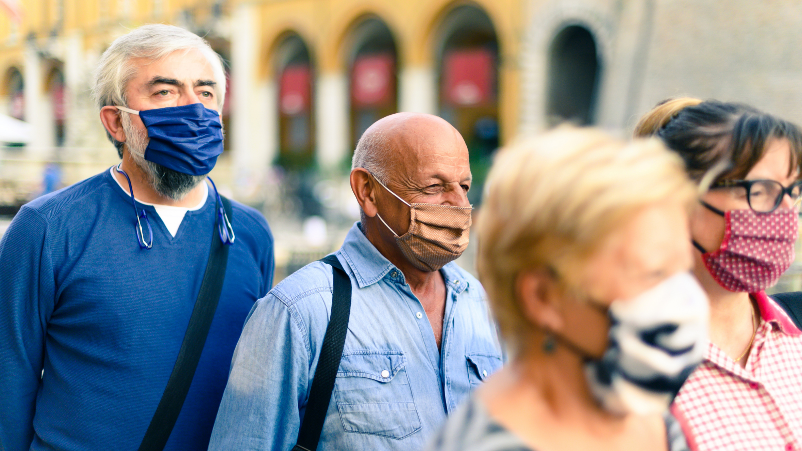 People wearing masks